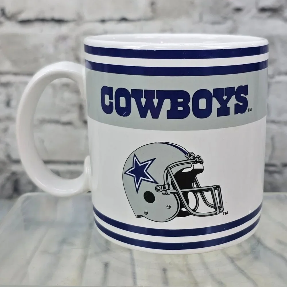 Dallas Cowboys Coffee Cup Mug NFL Football Helmet Logo Vintage Russ Berrie Korea
